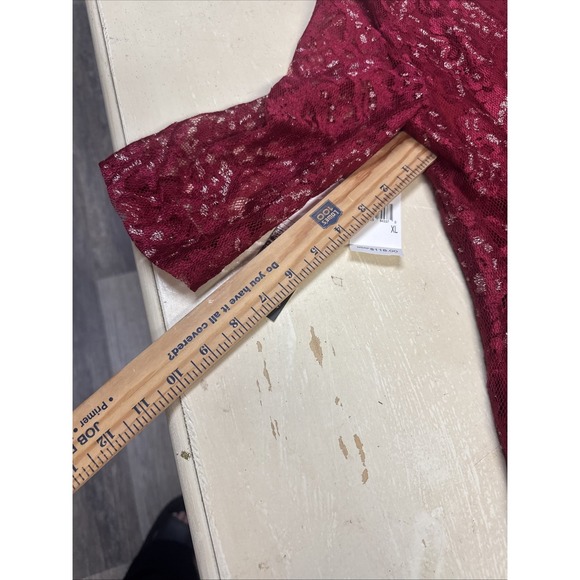 Kensie Womens Flare Lace A-line Dress, rich Red XL New With Tags Xl/eg/tg - Picture 10 of 11